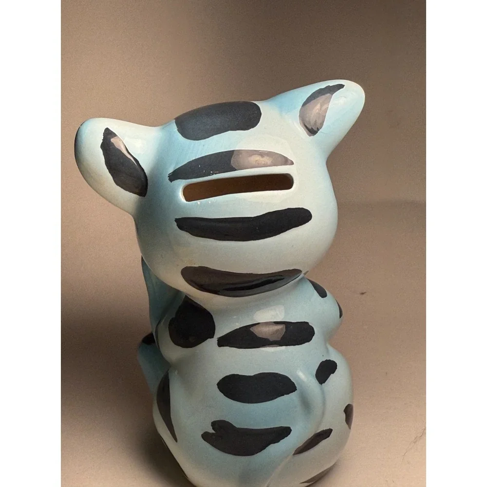 Vtg Cat Piggy Bank 5